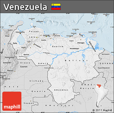 Silver Style Map of Venezuela