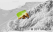 Physical 3D Map of Caracciolo Parra Olmedo, lighten, desaturated