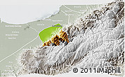 Physical 3D Map of Caracciolo Parra Olmedo, lighten, semi-desaturated