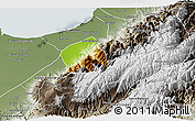 Physical 3D Map of Caracciolo Parra Olmedo, semi-desaturated