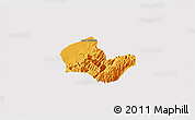 Political 3D Map of Caracciolo Parra Olmedo, cropped outside