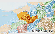 Political 3D Map of Caracciolo Parra Olmedo, lighten