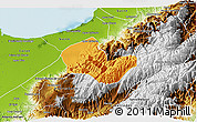 Political 3D Map of Caracciolo Parra Olmedo, physical outside