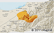 Political 3D Map of Caracciolo Parra Olmedo, shaded relief outside