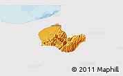 Political 3D Map of Caracciolo Parra Olmedo, single color outside