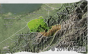 Satellite 3D Map of Caracciolo Parra Olmedo, semi-desaturated