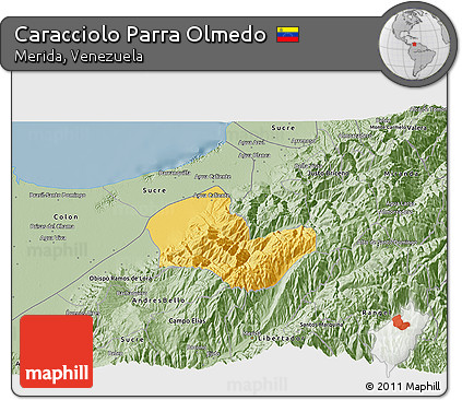 Savanna Style 3D Map of Caracciolo Parra Olmedo