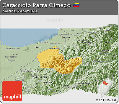 Savanna Style 3D Map of Caracciolo Parra Olmedo