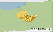Savanna Style 3D Map of Caracciolo Parra Olmedo, single color outside