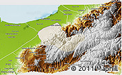 Shaded Relief 3D Map of Caracciolo Parra Olmedo, physical outside
