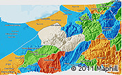 Shaded Relief 3D Map of Caracciolo Parra Olmedo, political outside