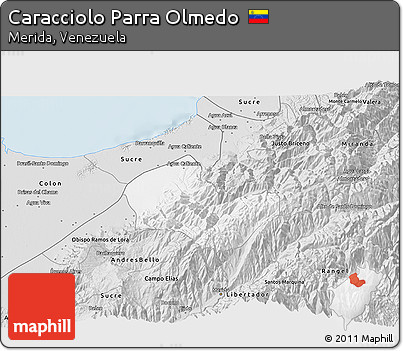 Silver Style 3D Map of Caracciolo Parra Olmedo