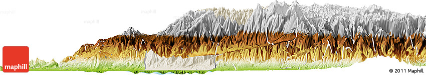 Shaded Relief Horizon Map of Caracciolo Parra Olmedo, physical outside Shaded Relief Horizon Map of Caracciolo Parra Olmedo, physical outside