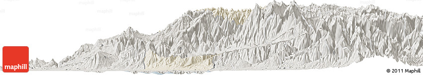 Shaded Relief Horizon Map of Caracciolo Parra Olmedo, semi-desaturated Shaded Relief Horizon Map of Caracciolo Parra Olmedo, semi-desaturated