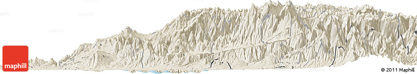 Shaded Relief Horizon Map of Caracciolo Parra Olmedo