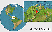Satellite Location Map of Caracciolo Parra Olmedo