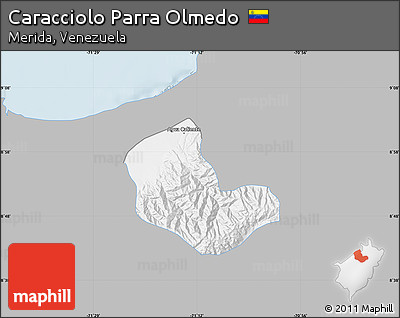 Gray Map of Caracciolo Parra Olmedo, single color outside