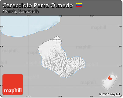 Gray Map of Caracciolo Parra Olmedo, single color outside
