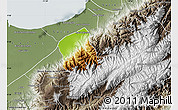 Physical Map of Caracciolo Parra Olmedo, semi-desaturated