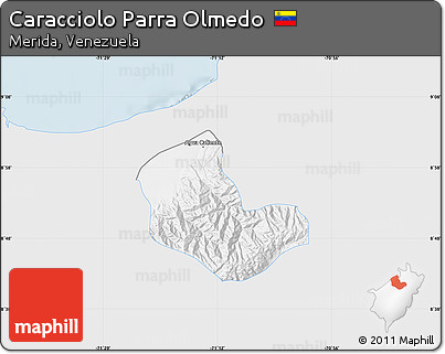 Silver Style Map of Caracciolo Parra Olmedo, single color outside