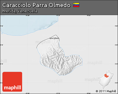 Silver Style Map of Caracciolo Parra Olmedo, single color outside