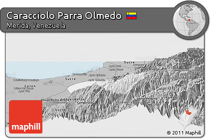 Gray Panoramic Map of Caracciolo Parra Olmedo