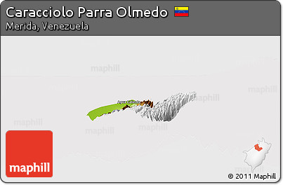 Physical Panoramic Map of Caracciolo Parra Olmedo, cropped outside