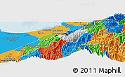 Physical Panoramic Map of Caracciolo Parra Olmedo, political outside