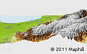 Physical Panoramic Map of Caracciolo Parra Olmedo