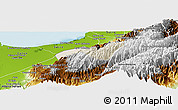 Shaded Relief Panoramic Map of Caracciolo Parra Olmedo, physical outside