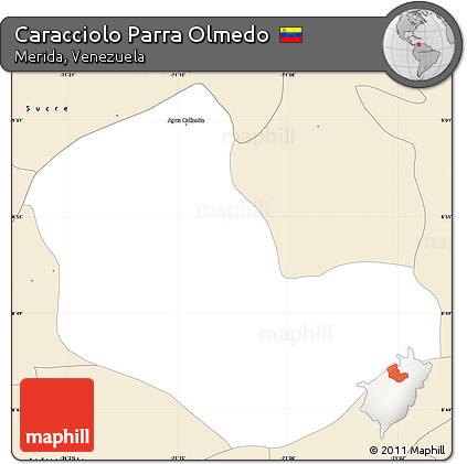 Classic Style Simple Map of Caracciolo Parra Olmedo