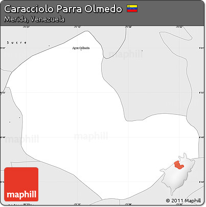 Silver Style Simple Map of Caracciolo Parra Olmedo