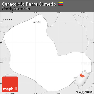 Silver Style Simple Map of Caracciolo Parra Olmedo