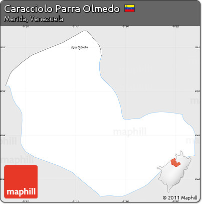 Silver Style Simple Map of Caracciolo Parra Olmedo, single color outside
