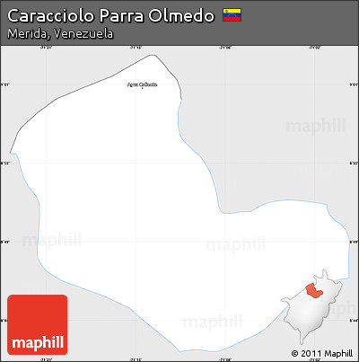 Silver Style Simple Map of Caracciolo Parra Olmedo, single color outside