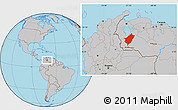 Gray Location Map of Merida