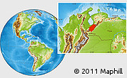 Physical Location Map of Merida