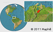 Satellite Location Map of Merida