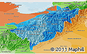 Political Shades Panoramic Map of Merida