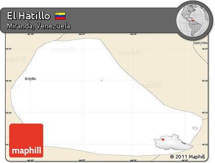 Classic Style Simple Map of El Hatillo