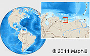 Shaded Relief Location Map of Plaza