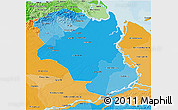 Political Shades 3D Map of Monagas