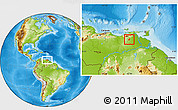 Physical Location Map of Ezequiel Zamora
