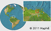 Satellite Location Map of Ezequiel Zamora