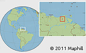 Savanna Style Location Map of Ezequiel Zamora