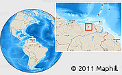 Shaded Relief Location Map of Ezequiel Zamora