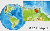 Physical Location Map of Monagas