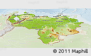 Physical Panoramic Map of Venezuela, lighten