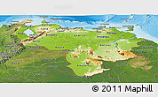 Physical Panoramic Map of Venezuela, satellite outside, shaded relief sea