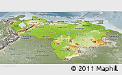 Physical Panoramic Map of Venezuela, semi-desaturated